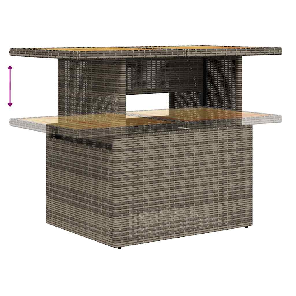 Sofasæt 5 Dele Med Hynder Polyrattan Akacietræ Grå - Billede 12