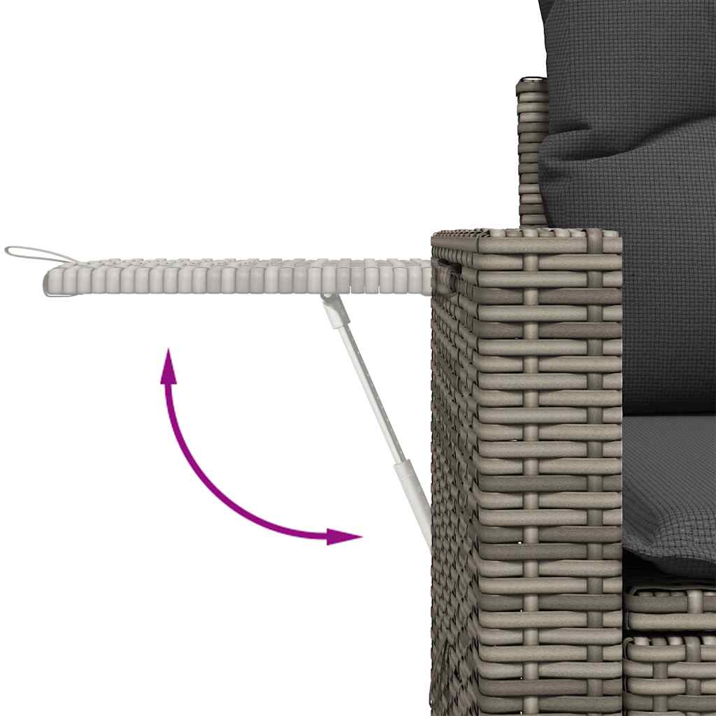 Sofasæt 5 Dele Med Hynder Polyrattan Akacietræ Grå - Billede 13