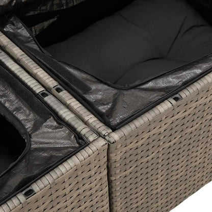Sofasæt 5 Dele Med Hynder Polyrattan Akacietræ Grå - Billede 17