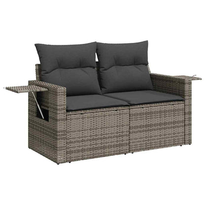 Sofasæt 5 Dele Med Hynder Polyrattan Akacietræ Grå - Billede 6