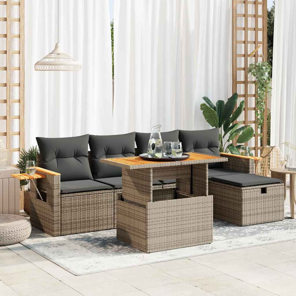 Sofasæt Til Haven 6 Dele Med Hynder Polyrattan - Variant 3328131