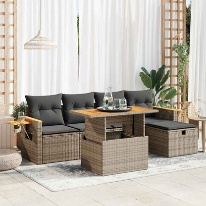 Sofasæt Til Haven 6 Dele Med Hynder Polyrattan - Variant 3328131