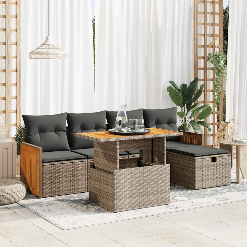 Sofasæt Til Haven 6 Dele Med Hynder Polyrattan - Variant 3328152
