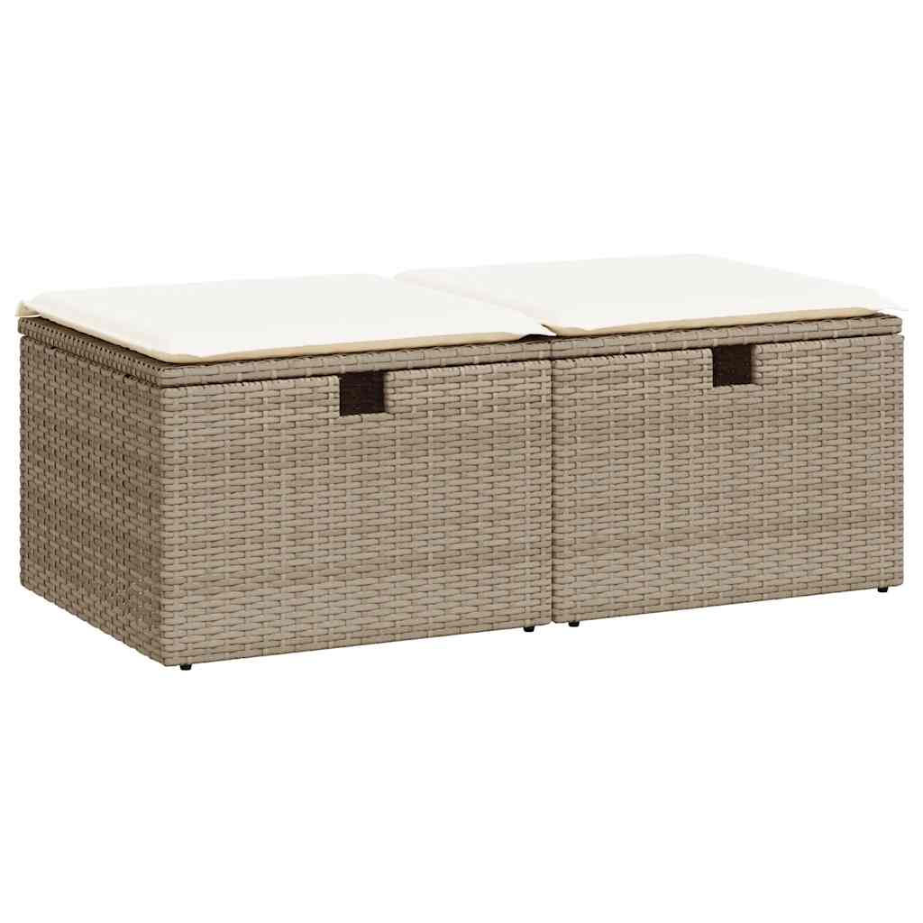 Sofasæt Til Haven 2 Dele Med Hynder Polyrattan Akacietræ - Billede 2