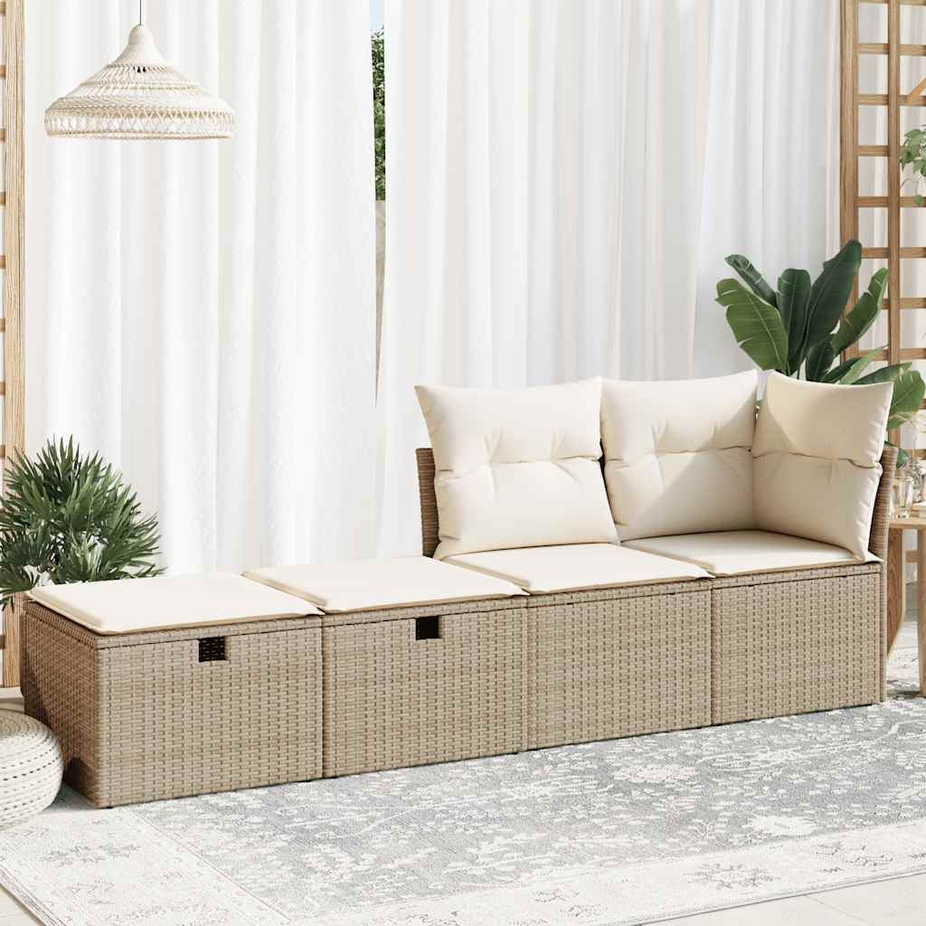 Sofasæt Til Haven 2 Dele Med Hynder Polyrattan Akacietræ - Billede 3