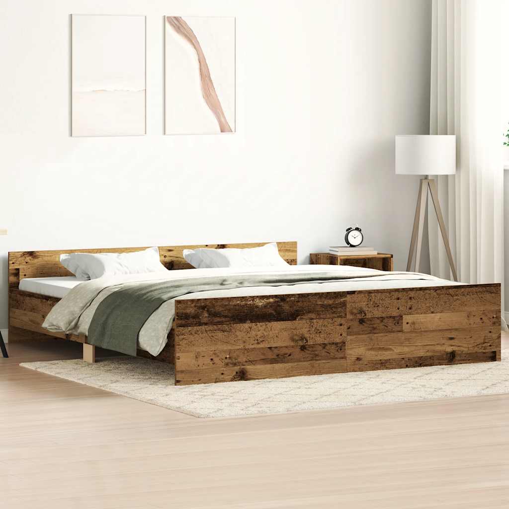 Sengestel Uden Madras 180x200 Cm Konstrueret Træ Antikt Træ - Hovedbillede