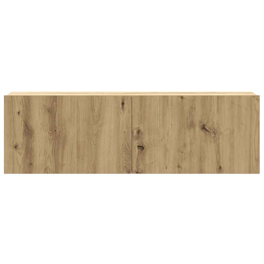 Tv-Skabssæt I 5 Dele Vægmonteret Håndværks Eg Egetræsfarve