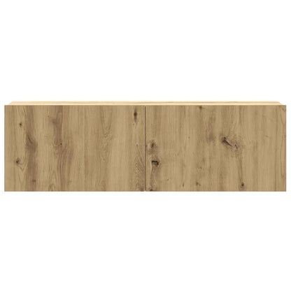 Tv-Skabssæt I 5 Dele Vægmonteret Håndværks Eg Egetræsfarve