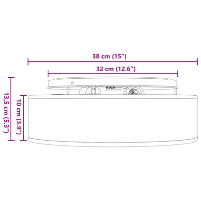 Loftlampe Sort 38 X 13,5 Cm Stof - Billede 12