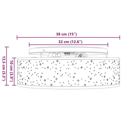 Loftlampe Grå 38 X 13,5 Cm Stof - Billede 12