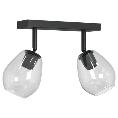 Loftsspot Sort 33 X 13 X 26 Cm Glas Og Metal - Billede 2