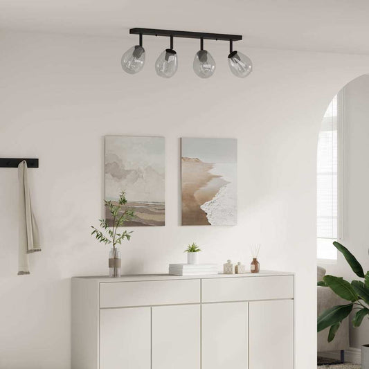 Loftsspot Sort 70 X 13 X 26 Cm Glas Og Metal - Hovedbillede