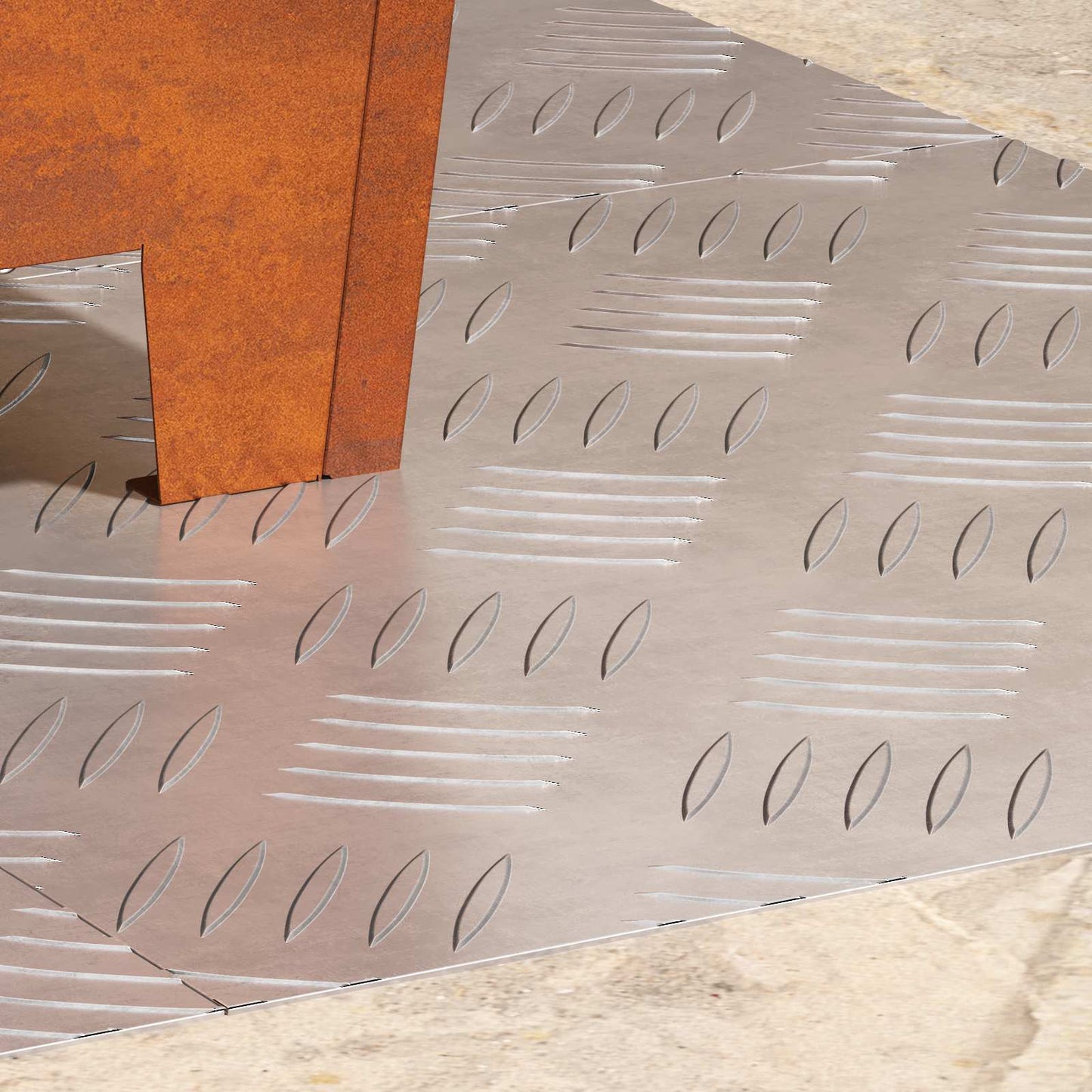 Trappe Tread Firkantet Sølv Aluminium - Variant 4104318