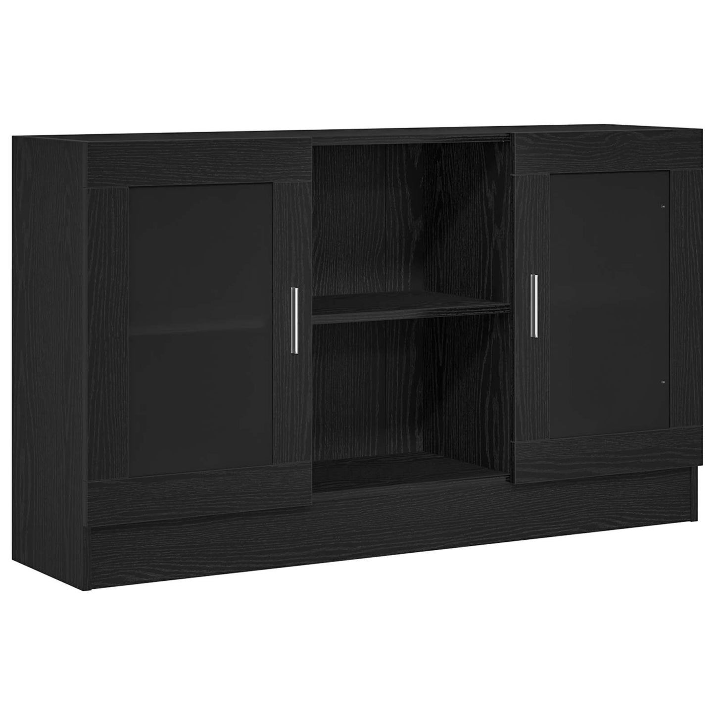 Sideboard Sort Eg 120 X 30,5 X 70 Cm Konstrueret Træ - Billede 2