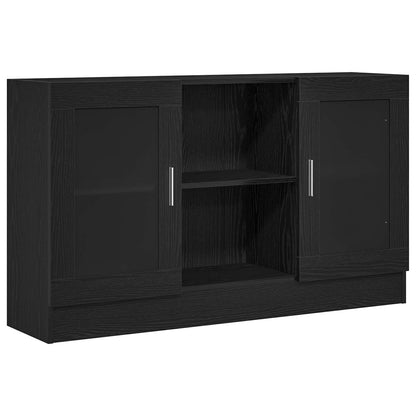 Sideboard Sort Eg 120 X 30,5 X 70 Cm Konstrueret Træ - Billede 2