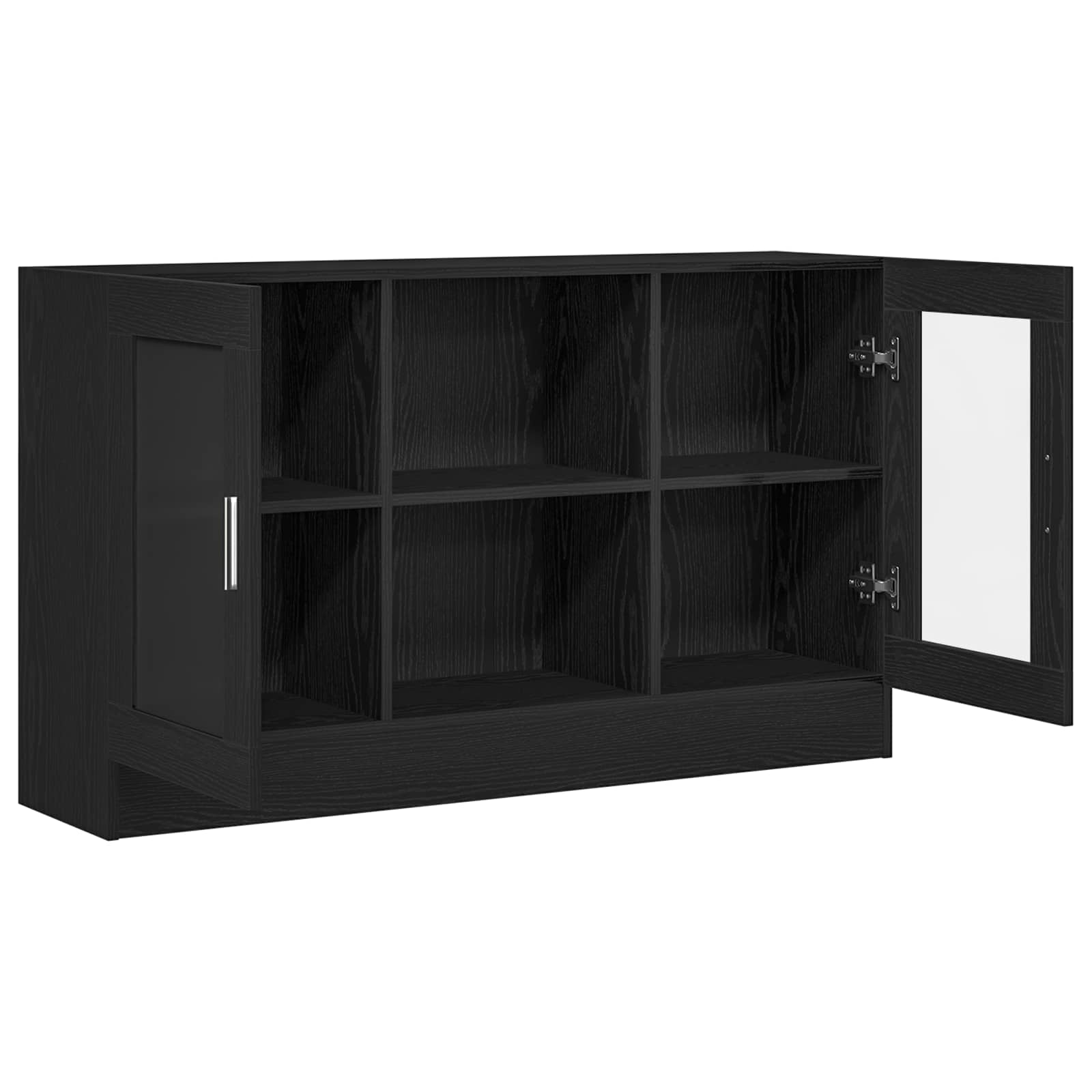 Sideboard Sort Eg 120 X 30,5 X 70 Cm Konstrueret Træ - Billede 5