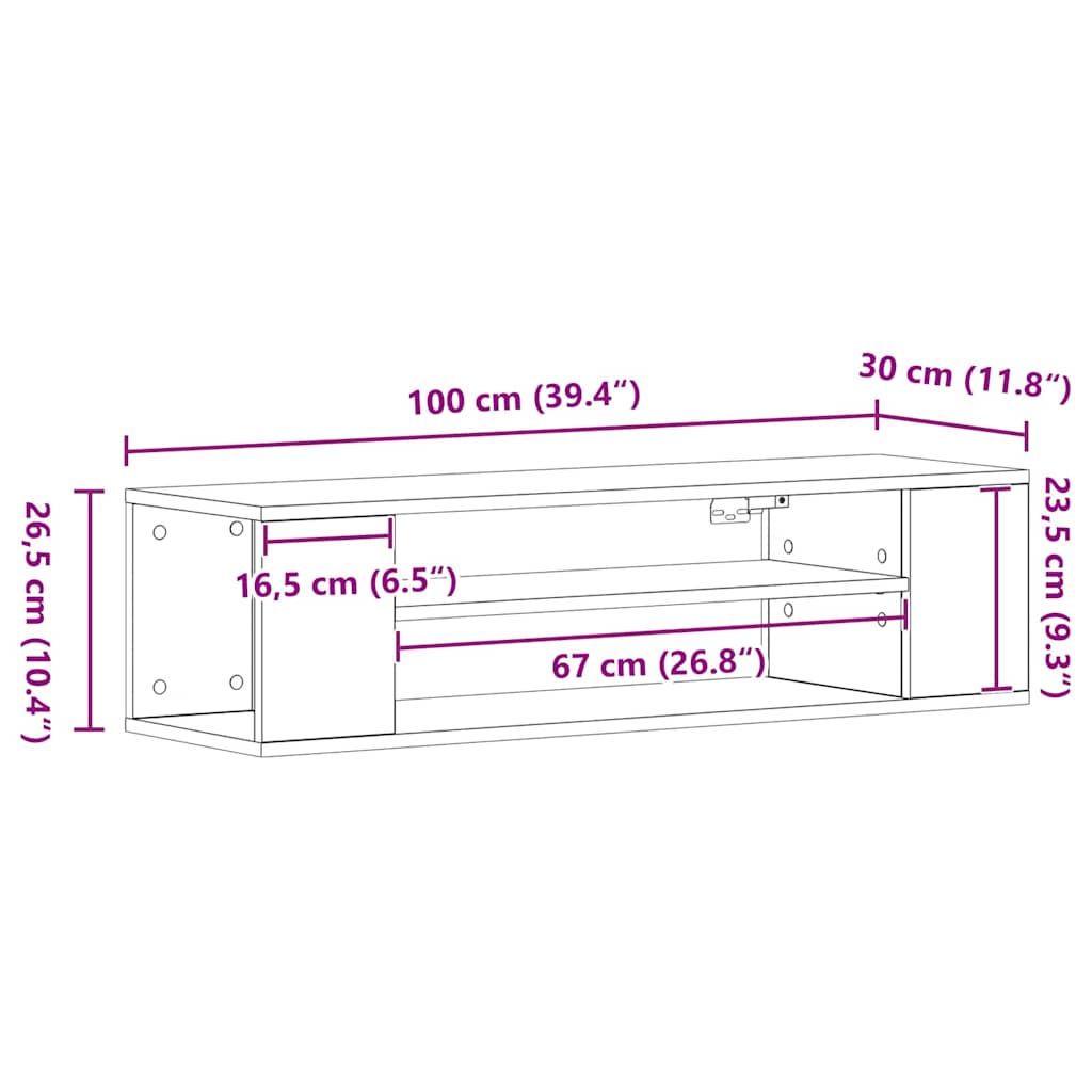 TV-skab 100 X 30 X 26,5 Cm Konstrueret Træ - Billede 11
