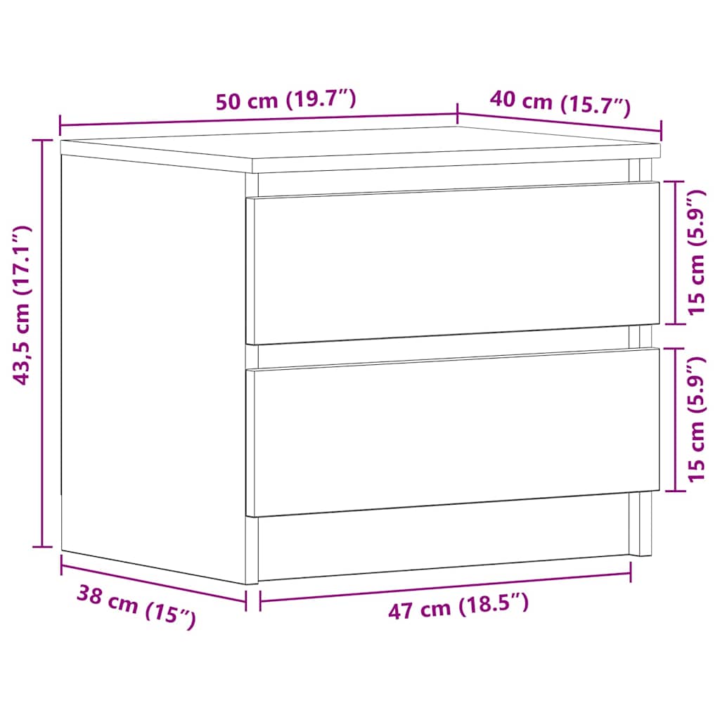Natskab 50 X 40 X 43,5 Cm Konstrueret Træ - Billede 13