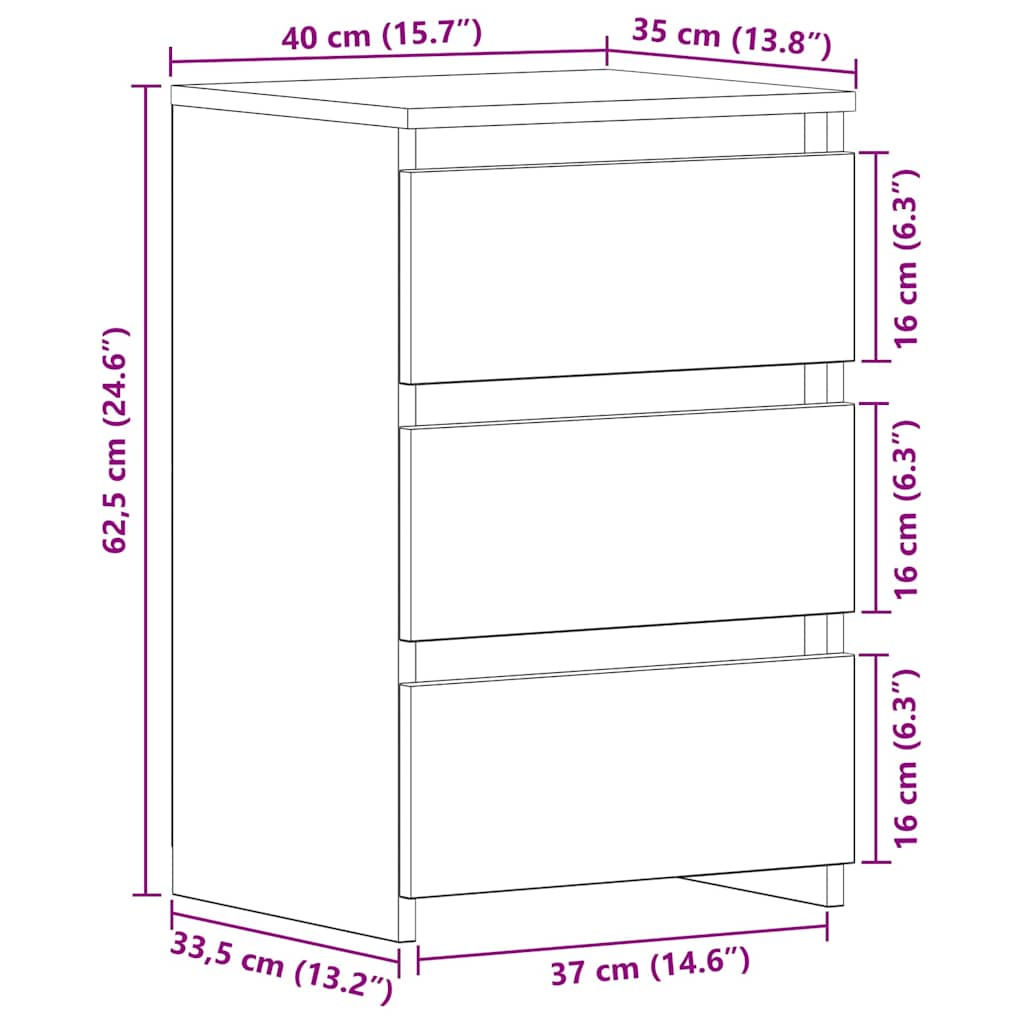 Natskab 40 X 35 X 62,5 Cm Konstrueret Træ - Billede 13