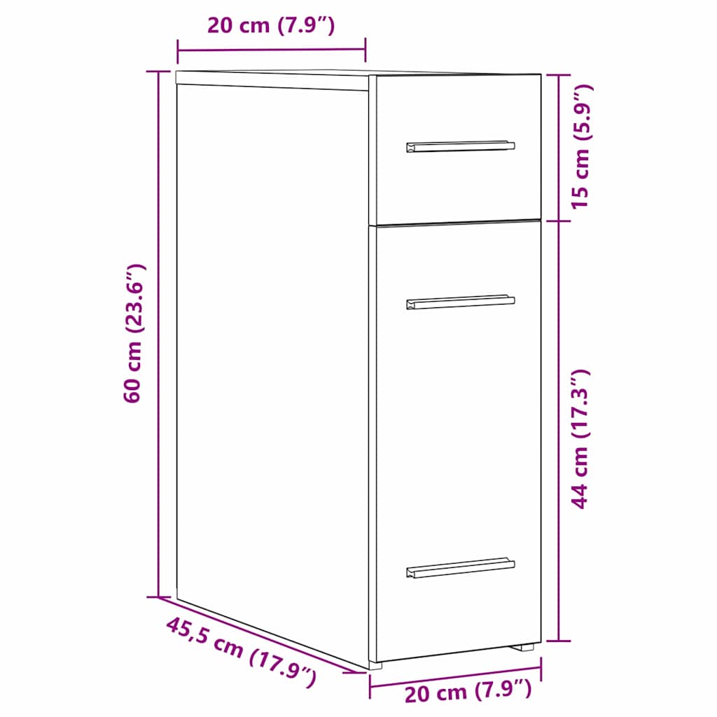 Udtræksskab 20x45,5x60 Cm Konstrueret - Billede 13
