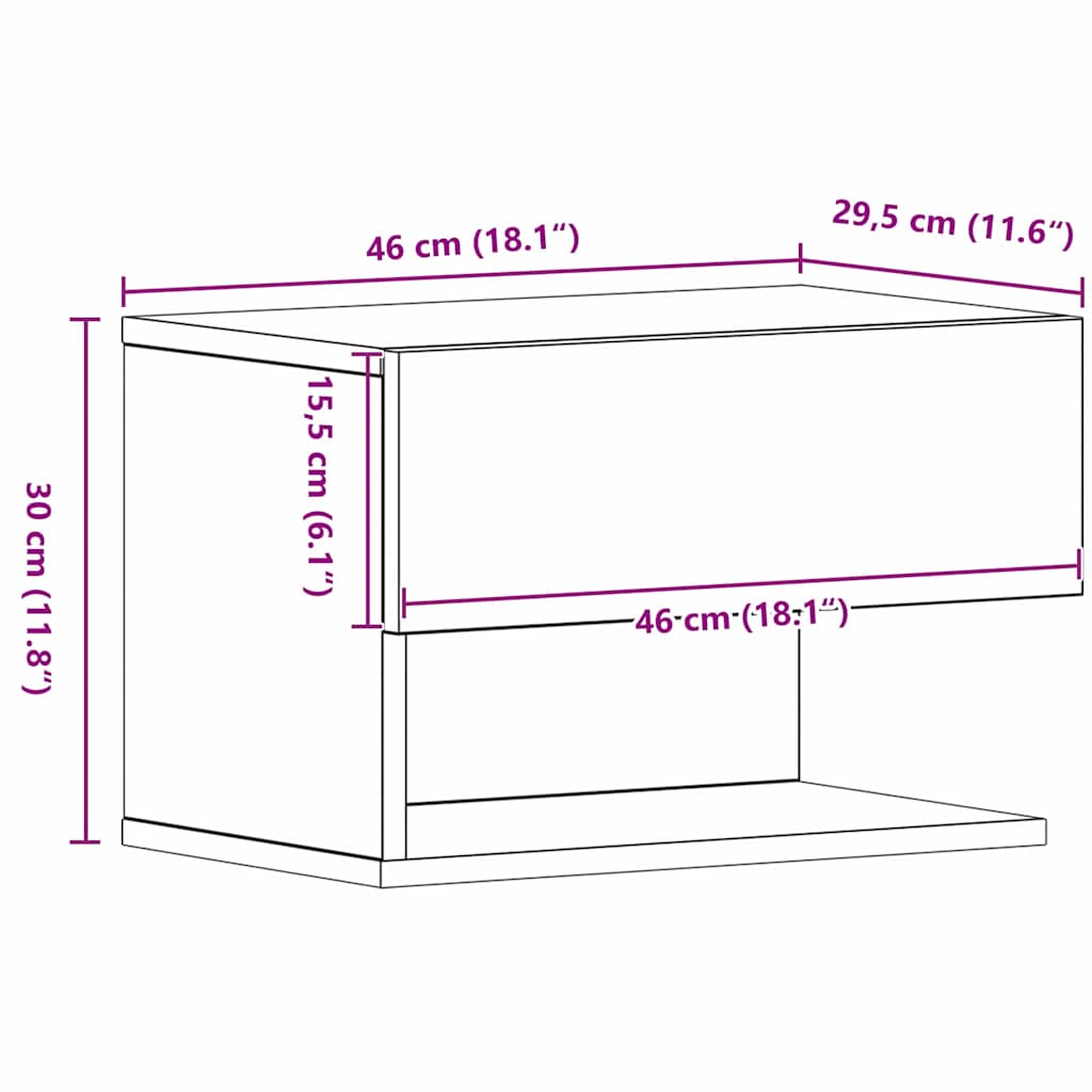 Natskab 46 X 30 X 30 Cm Konstrueret Træ - Billede 15