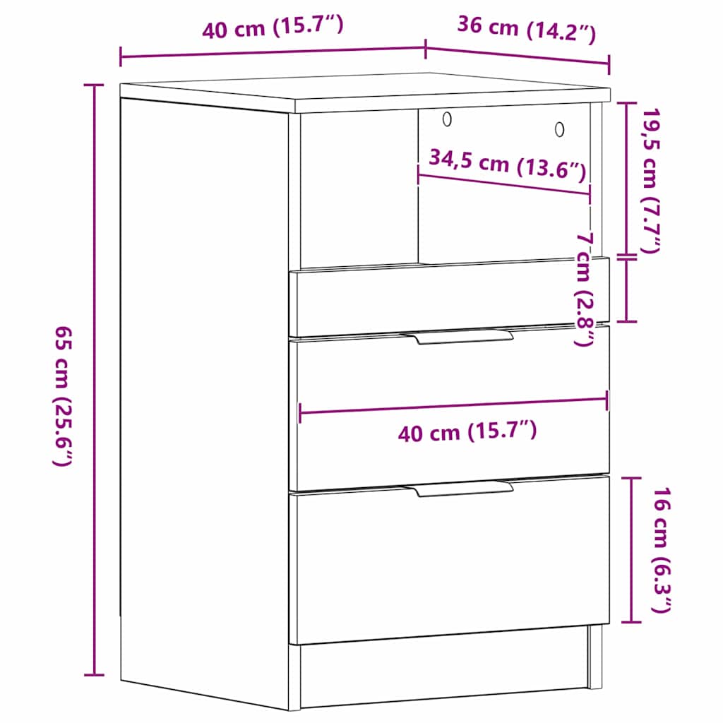 Natskab 40 X 35 X 65 Cm Konstrueret Træ - Billede 13