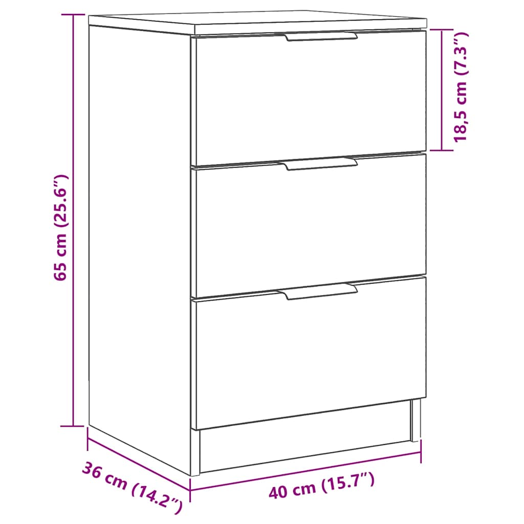 Natskab 40 X 65 X 65 Cm Konstrueret Træ - Billede 12