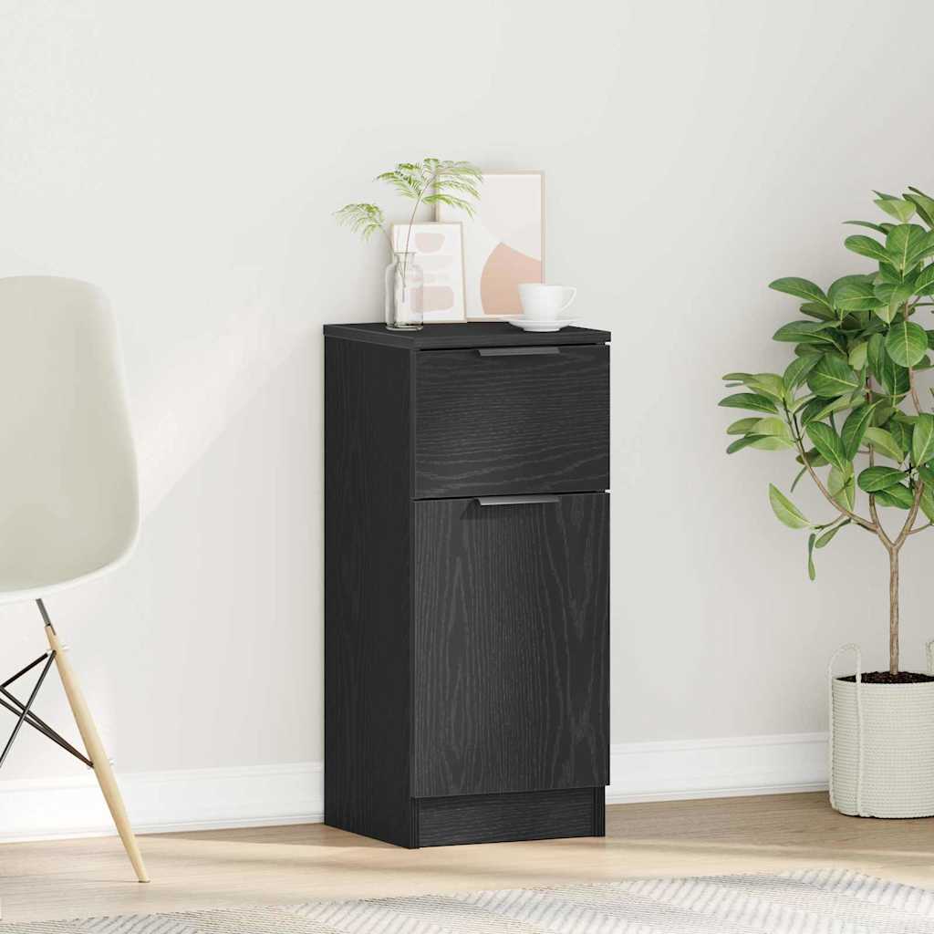 Sideboard Med Skuffe Eg 30 X 30 X 70 Cm Konstrueret Træ - Hovedbillede