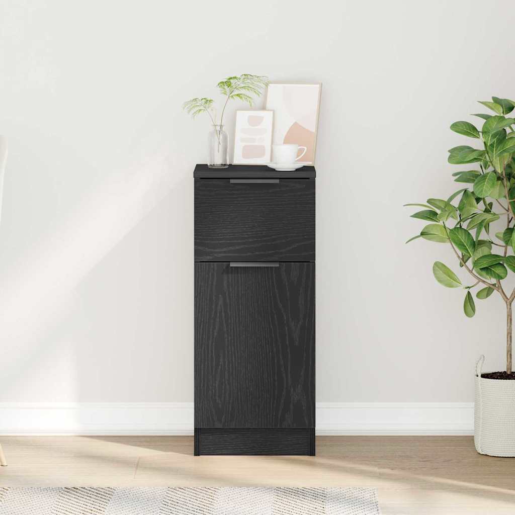 Sideboard Med Skuffe Eg 30 X 30 X 70 Cm Konstrueret Træ - Billede 4