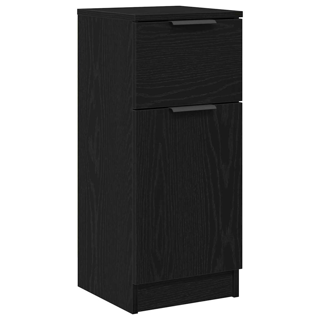 Sideboard Med Skuffe Eg 30 X 30 X 70 Cm Konstrueret Træ - Billede 2