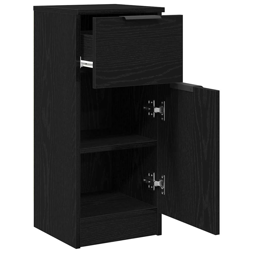 Sideboard Med Skuffe Eg 30 X 30 X 70 Cm Konstrueret Træ - Billede 5