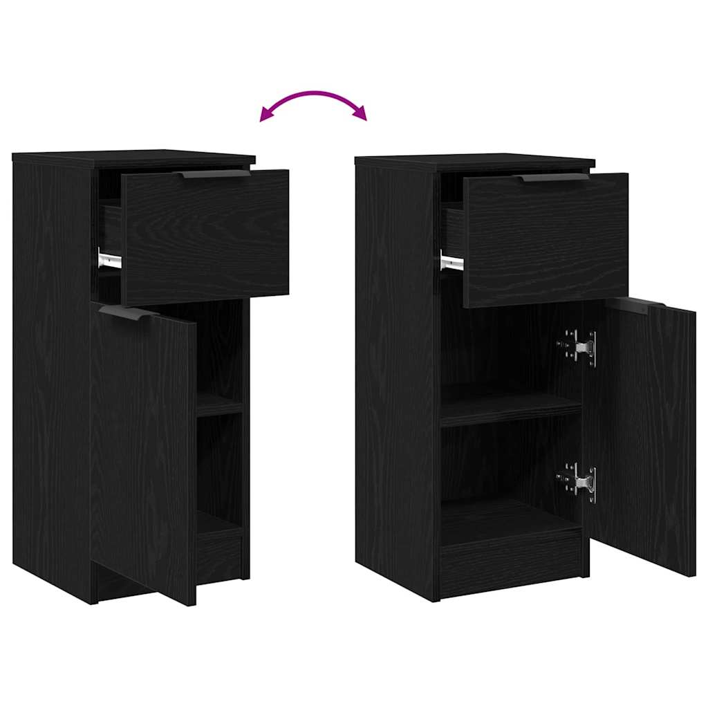 Sideboard Med Skuffe Eg 30 X 30 X 70 Cm Konstrueret Træ - Billede 11