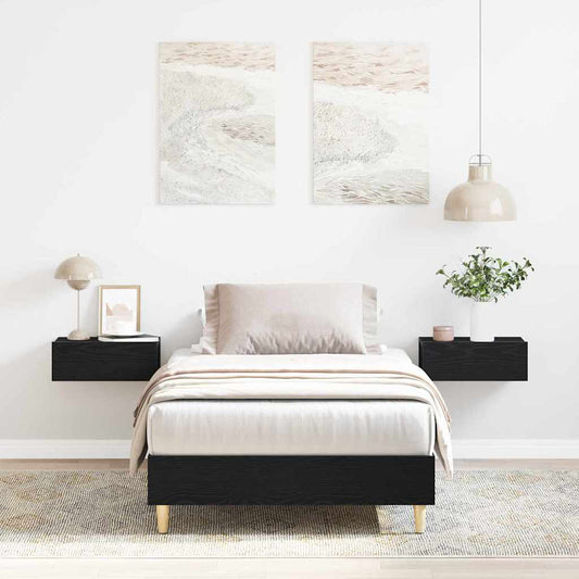 Sengestel Sort Eg 90 X 200 Cm Konstrueret Træ - Hovedbillede