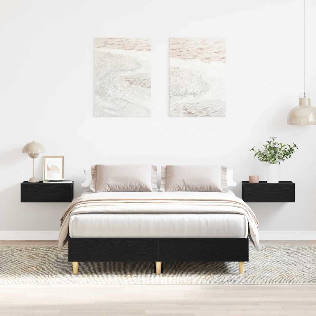 Sengestel Sort Eg 140 X 190 Cm Konstrueret Træ - Hovedbillede