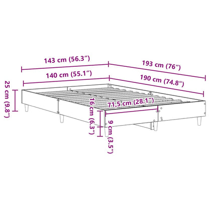Sengestel Sort Eg 140 190 Cm Konstrueret Træ - Billede 9