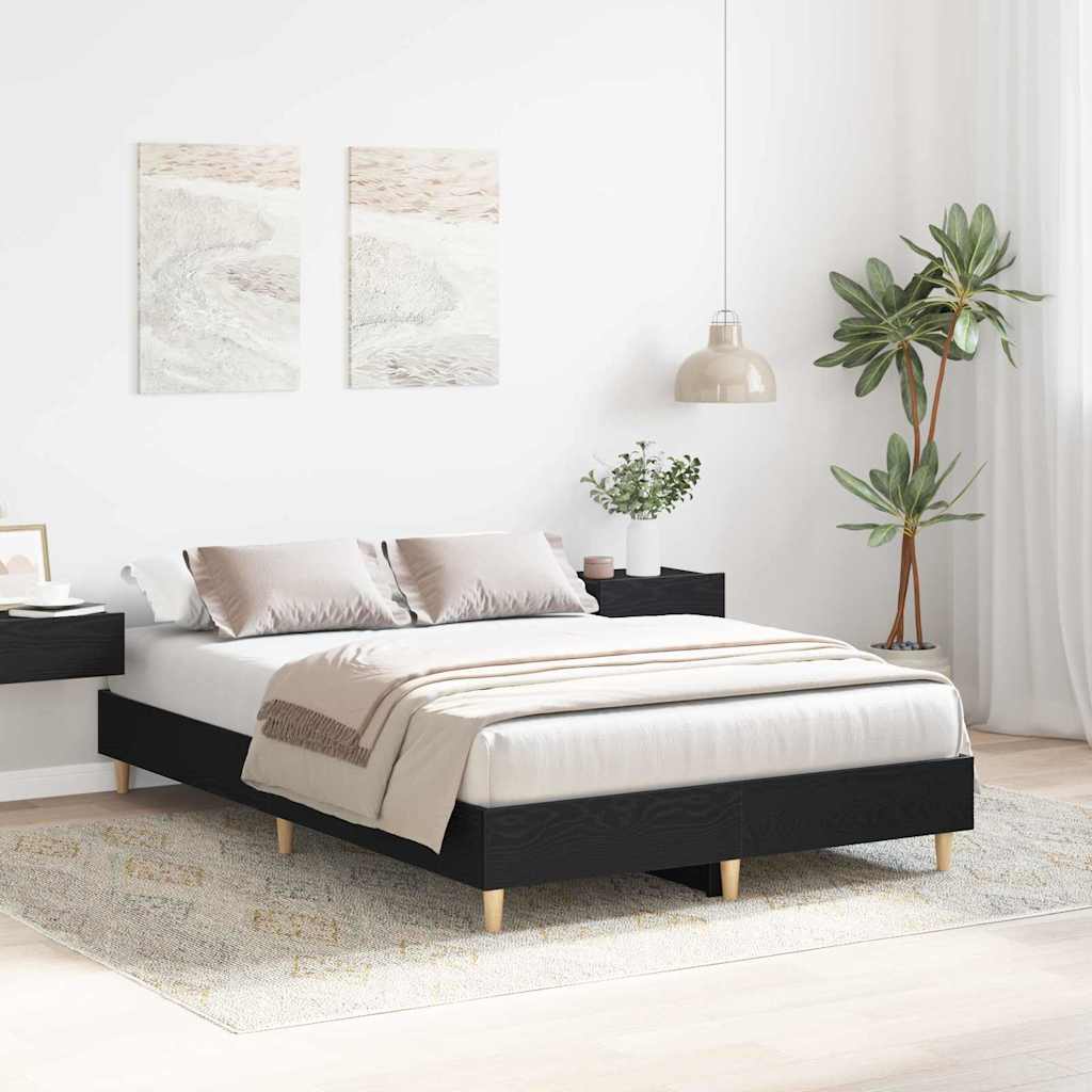 Sengestel Sort Eg 120 190 Cm Konstrueret Træ - Billede 4