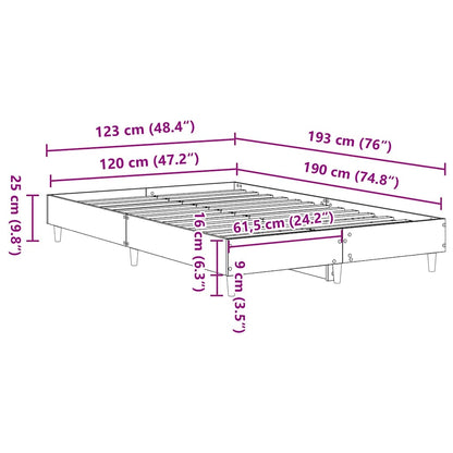 Sengestel Sort Eg 120 190 Cm Konstrueret Træ - Billede 9