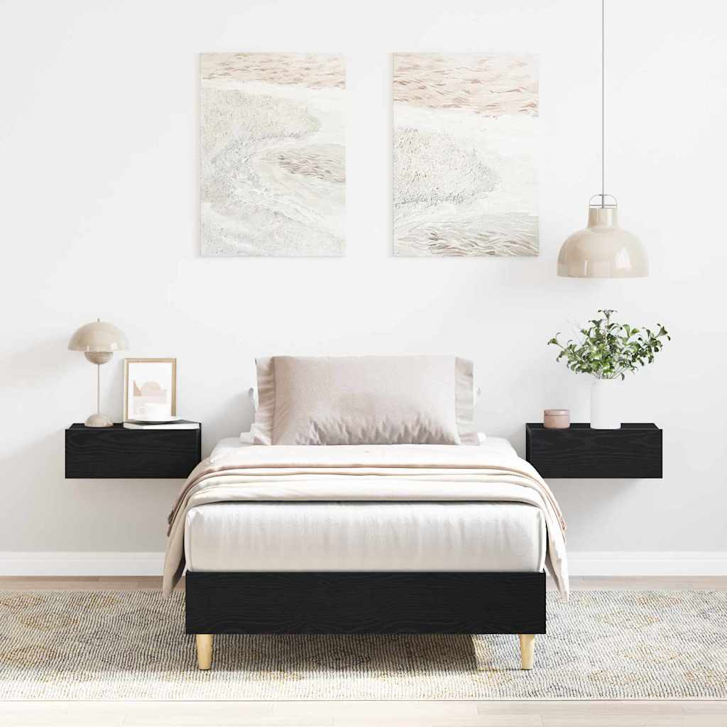 Sengestel Sort Eg 75 X 190 Cm Konstrueret Træ - Hovedbillede