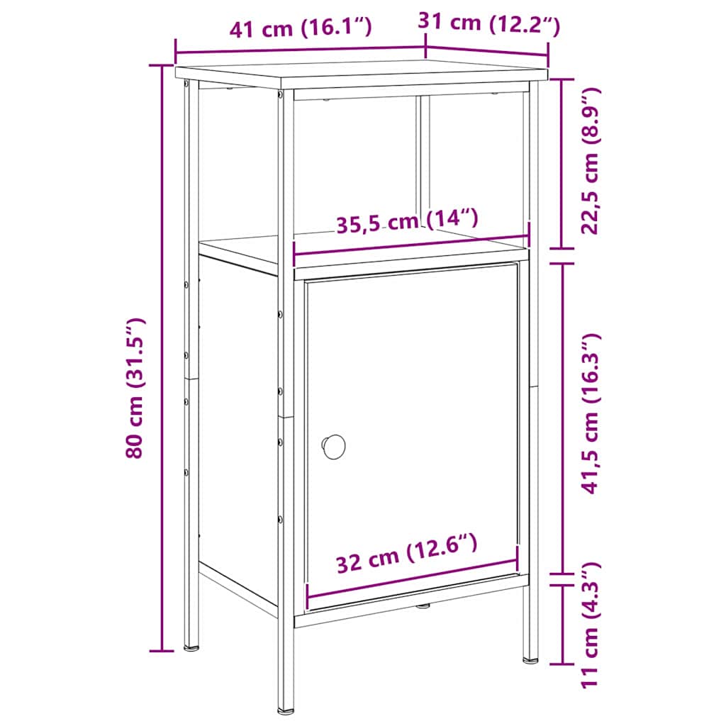Natskab 41 X 31 X 80 Cm Konstrueret Træ - Billede 13