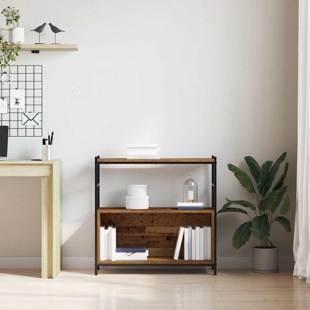 Bogreol 80 X 30 X 78,5 Cm Konstrueret Træ - Billede 4
