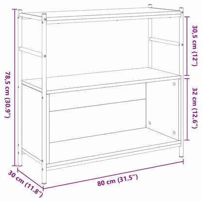 Bogreol 80 X 30 X 78,5 Cm Konstrueret Træ - Billede 10