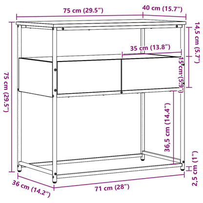 Konsolbord 75 X 40 X 75 Cm Konstrueret Træ - Billede 6