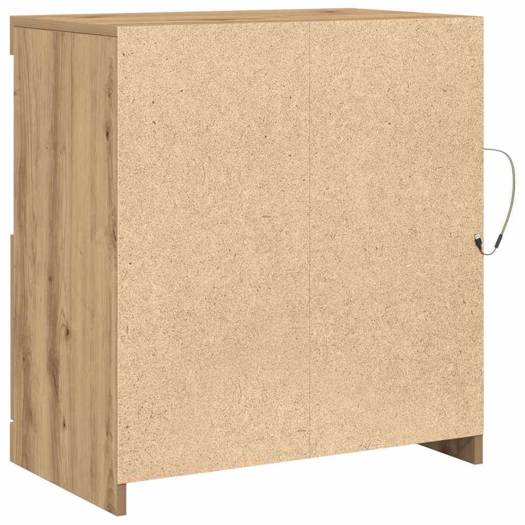 LED Sideboard 60,5 X 37 X 67 Cm Konstrueret Træ - Billede 9
