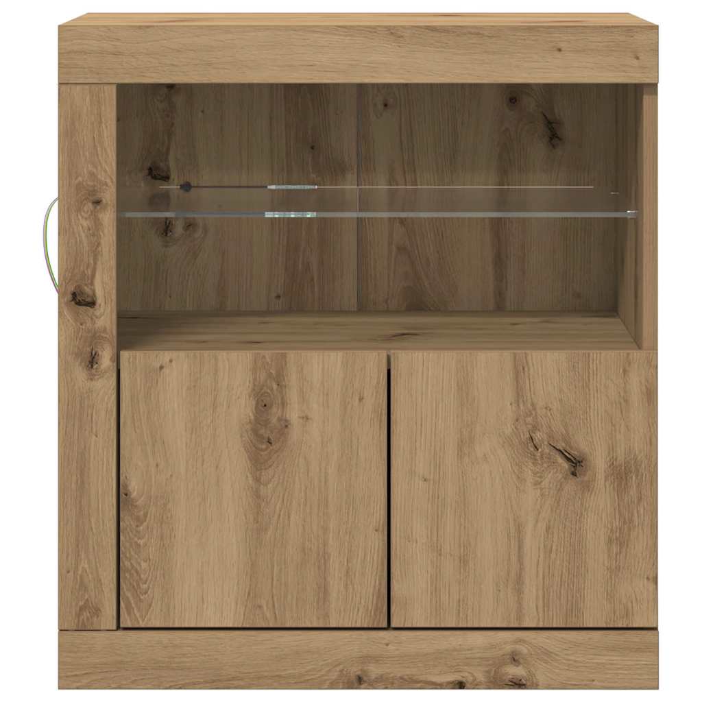 LED Sideboard 60,5 X 37 X 67 Cm Konstrueret Træ - Billede 6