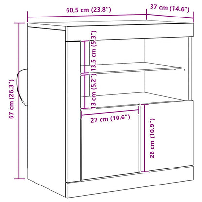 LED Sideboard 60,5 X 37 X 67 Cm Konstrueret Træ - Billede 15