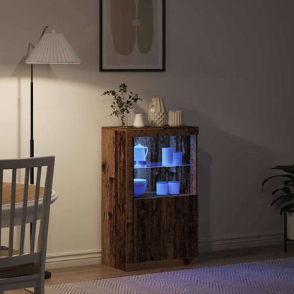 LED Sideboard 60,5 X 37 X 100 Cm Konstrueret Træ - Billede 5