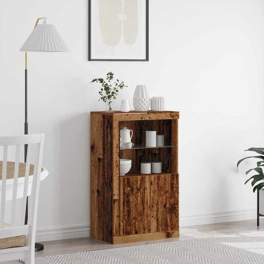 LED Sideboard 60,5 X 37 X 100 Cm Konstrueret Træ - Hovedbillede