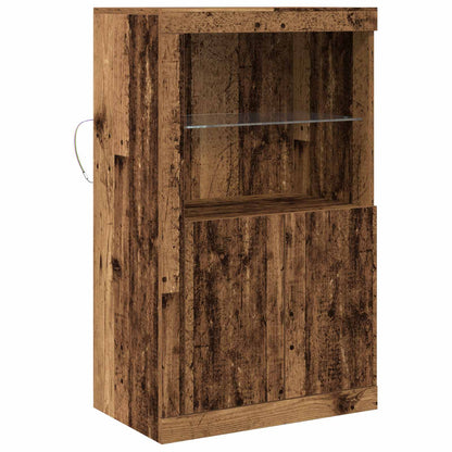 LED Sideboard 60,5 X 37 X 100 Cm Konstrueret Træ - Billede 2