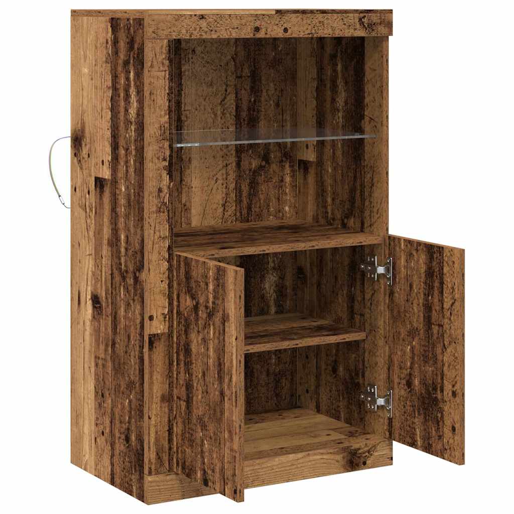 LED Sideboard 60,5 X 37 X 100 Cm Konstrueret Træ - Billede 7