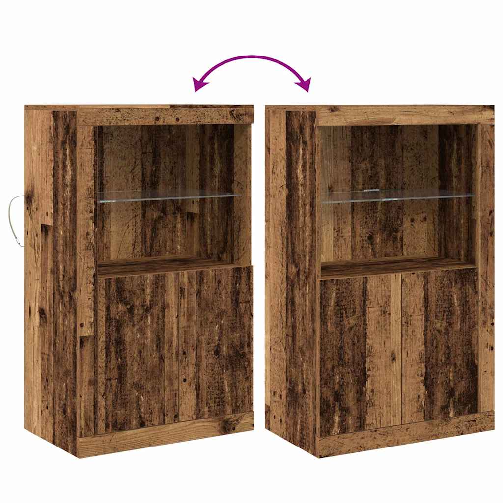 LED Sideboard 60,5 X 37 X 100 Cm Konstrueret Træ - Billede 13